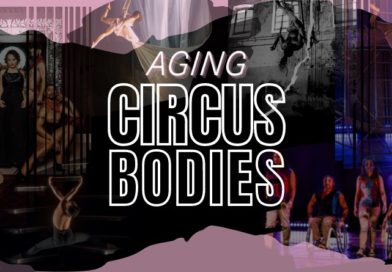 collage of circus performers titled Aging Circus Bodies