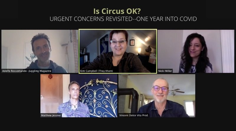 A screenshot of a circus panel over zoom