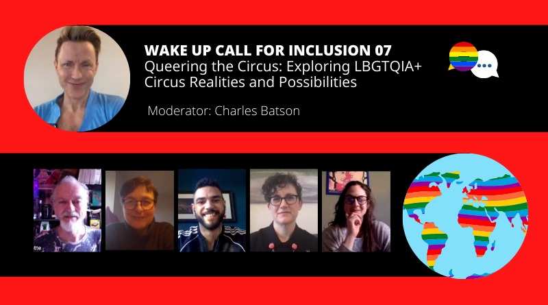 A black and red graphic depicting the panelists of this episode of Wake Up Call for Inclusion