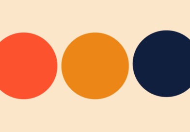 Three circles lined up: one orange, one yellow, one blue