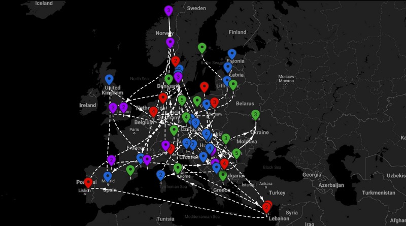 Continent show map for Perform Europe