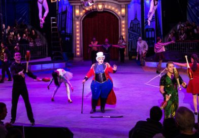 Much like a circus advocate for the ACA, a Big Apple Circus ringmaster supports the acrobats, pin jugglers, and aerialists in the circus ring around her